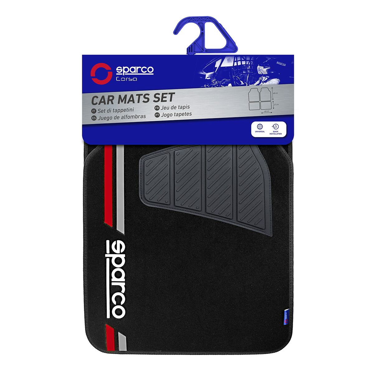 Conjunto de Tapetes de Carro Sparco SPCF508RD Vermelho